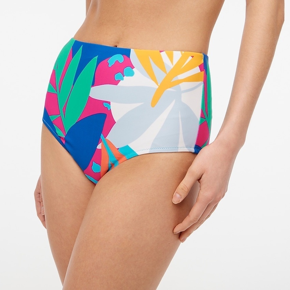 J. Crew Printed high-waisted bikini bottom